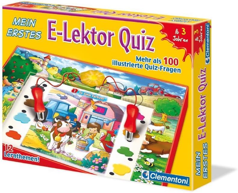 Clementoni Mein erstes E-Lektor Quiz - interaktives Lernspielzeug mit elektronischem Stift & Lernkar