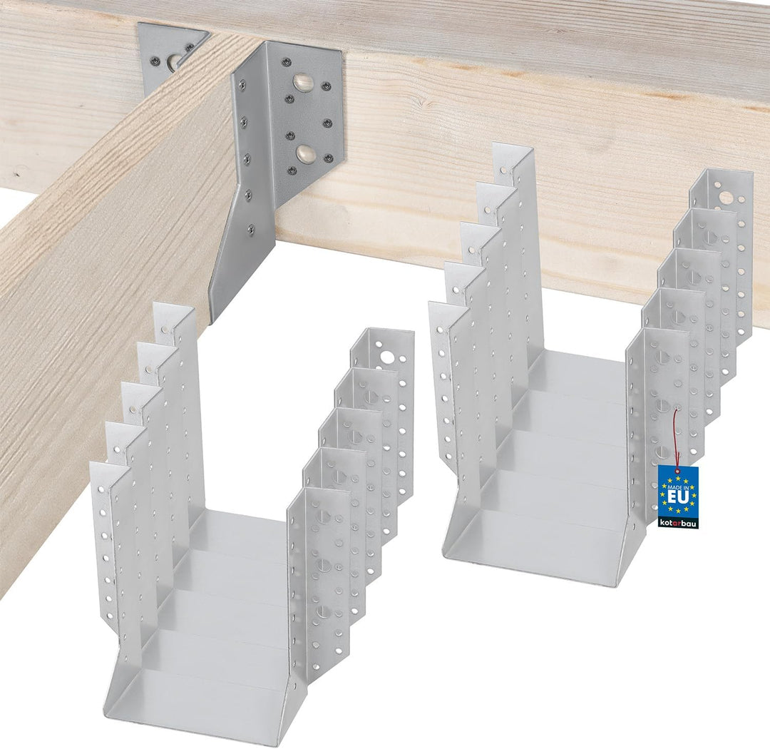 KOTARBAU® 10er Set Balkenschuh Typ A 140 mm Holzbalkenverbinder Balkenverbinder Verbinder für Baukon