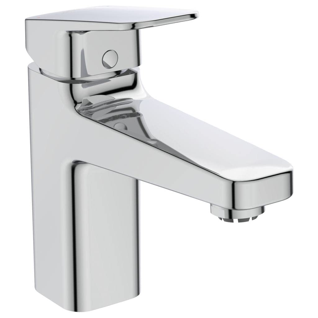Ideal Standard BD230AA Ceraplan Waschtischarmatur H90, mit Zugknopf-Ablaufgarnitur, Ausladung 12,4 c