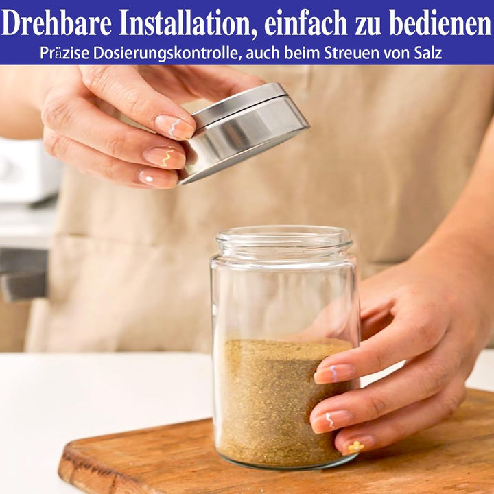 4er Set Salz- und Pfefferstreuer, Salzstreuer und Pfefferstreuer mit verstellbaren Einfülllöchern, P
