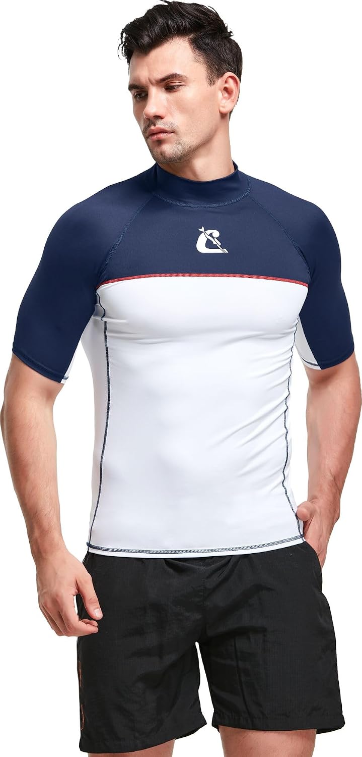 Cressi Shield Man Rash Guard Short/Sl Schützender Rashguard für SUP und Wassersport Blau/Royalblau X