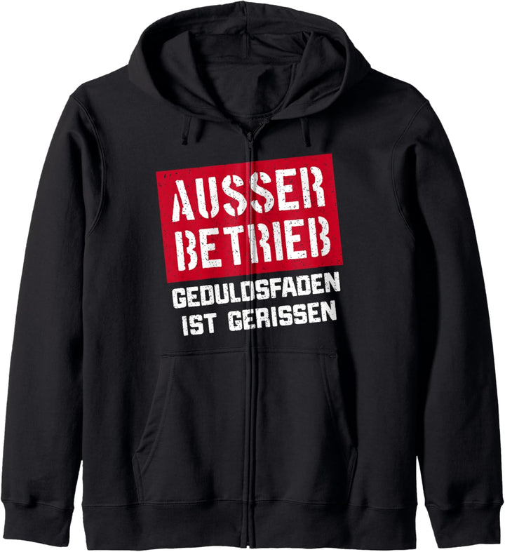 Ausser betrieb Geduldsfaden ist gerissen Kapuzenjacke