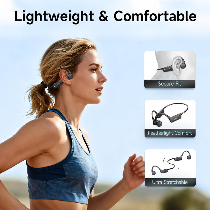 LOBKIN Knochenschall Kopfhörer Bluetooth,Open Ear Kopfhörer Kabellos Bone Conduction Headphones Blue
