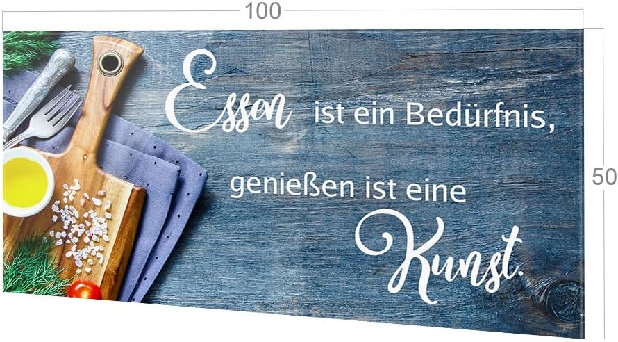 GRAZDesign Spritzschutz Küchenrückwand Glas Küche für Herd & Küchenspüle, Spruch - Glasplatte für Rü