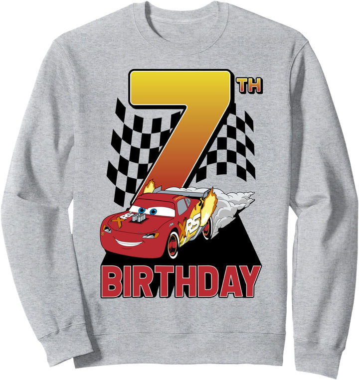 Disney Pixar Cars Lightning McQueen 7th Birthday Peel Out Sweatshirt