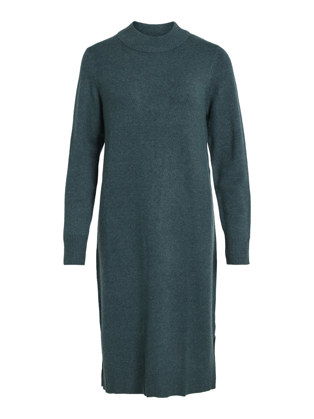 Vila Damen VIRIL Crew Neck L/S MIDI Dress - NO 14061427 XL Grün, XL Grün