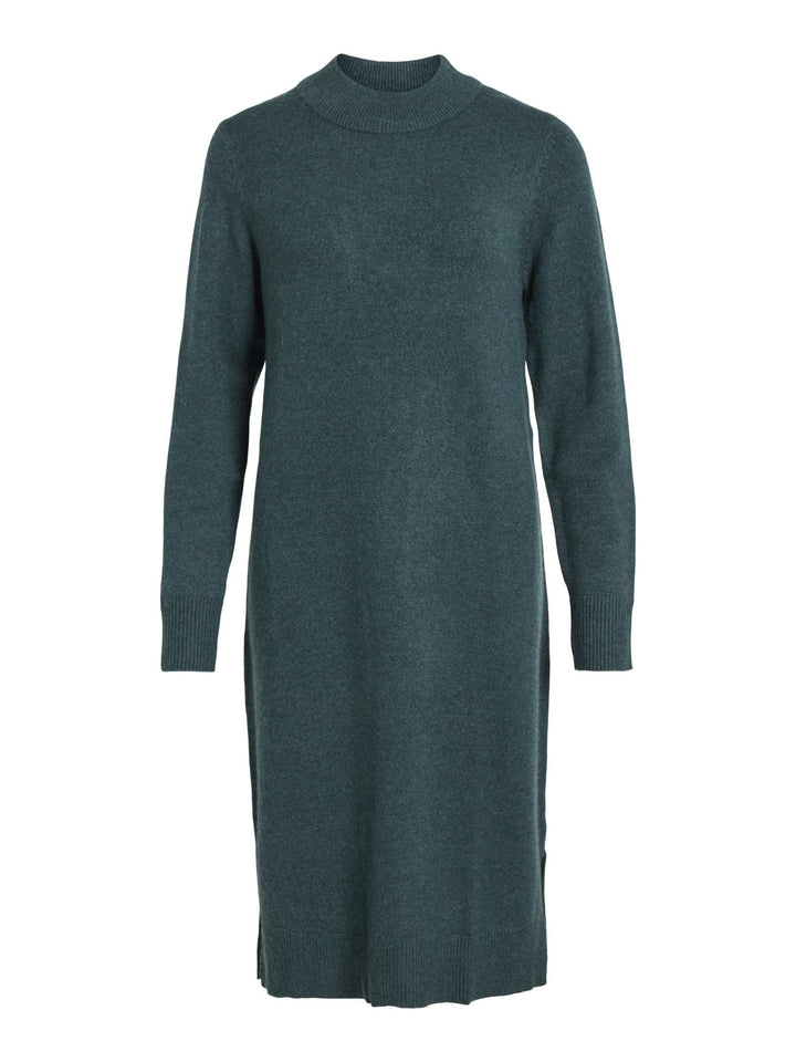 Vila Damen VIRIL Crew Neck L/S MIDI Dress - NO 14061427 XL Grün, XL Grün