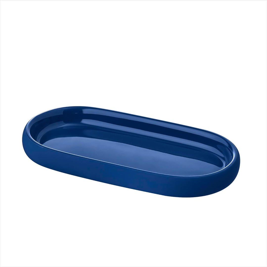 blomus Tablett SONO | Mazarine Blue | 19L x 10B x 2H cm | Ablageschale aus Keramik | Badaccessoire |