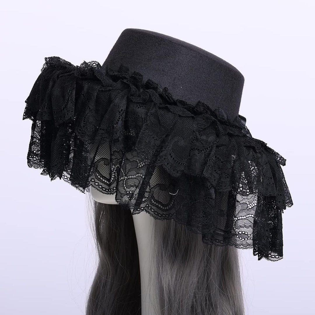 COSDREAMER Viktorianischer Hut für Damen, Gothic-Stil (Schwarz 1), Schwarz 1