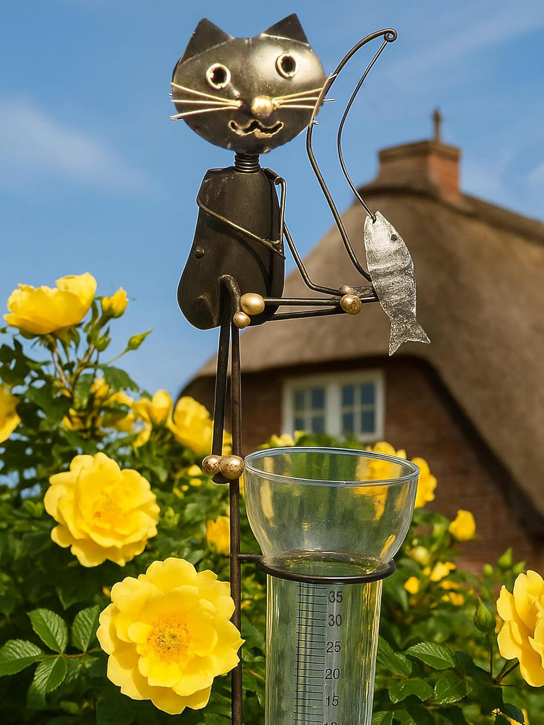 Pommerntraum ® | Regenmesser Niederschlagsmesser Pluviometer Gartendeko Gartenstecker Gartenfigur Ka