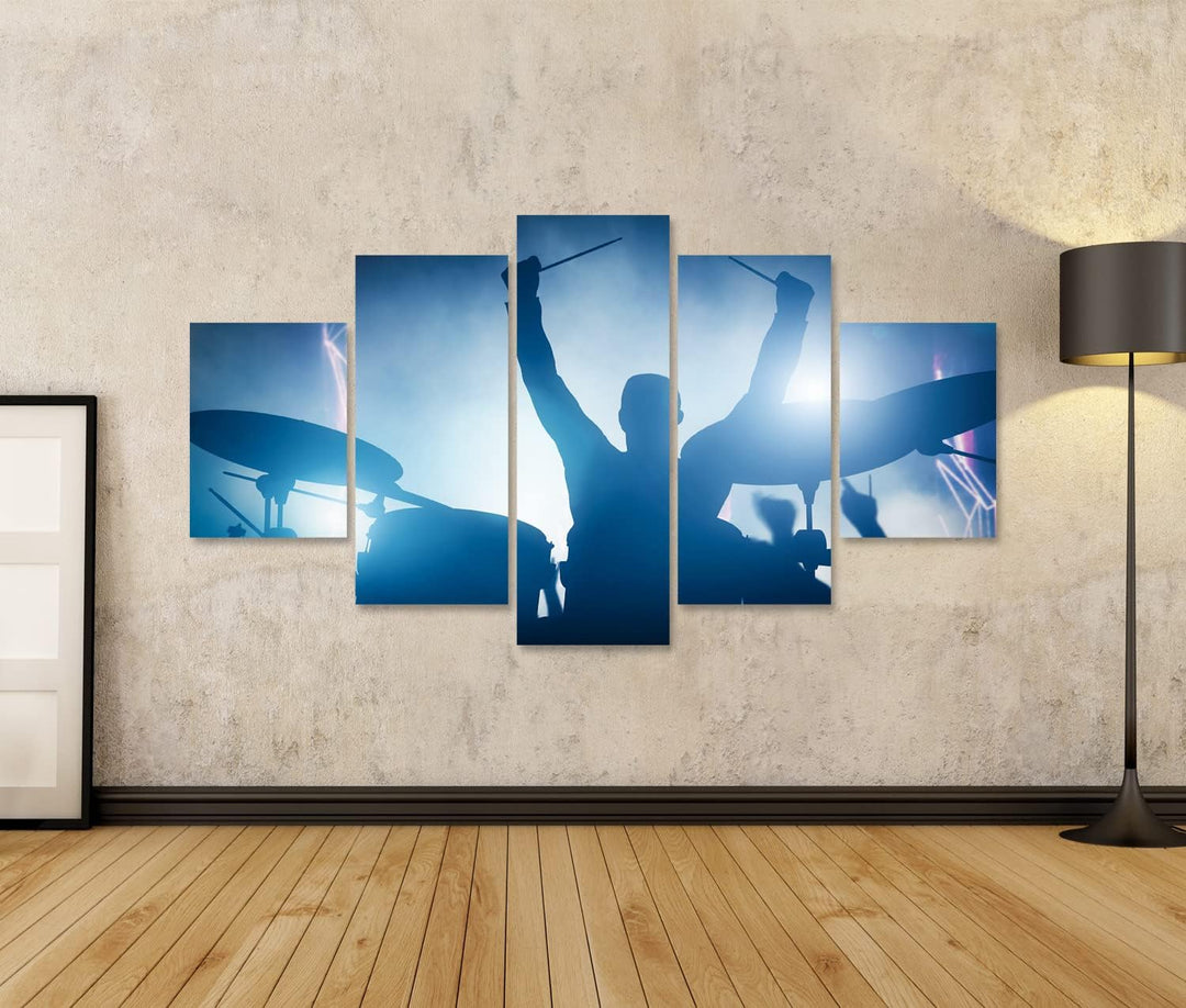 islandburner Bild auf Leinwand Schlagzeuger Spielen Am Schlagzeug Auf Musikkonzert Club Lichter Küns
