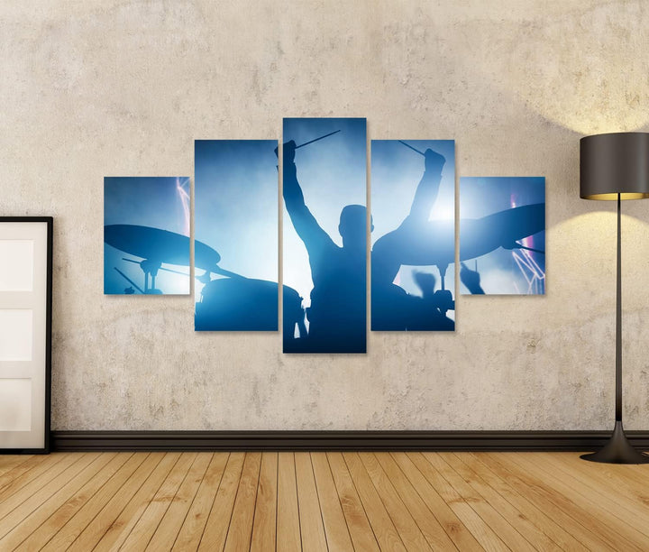 islandburner Bild auf Leinwand Schlagzeuger Spielen Am Schlagzeug Auf Musikkonzert Club Lichter Küns