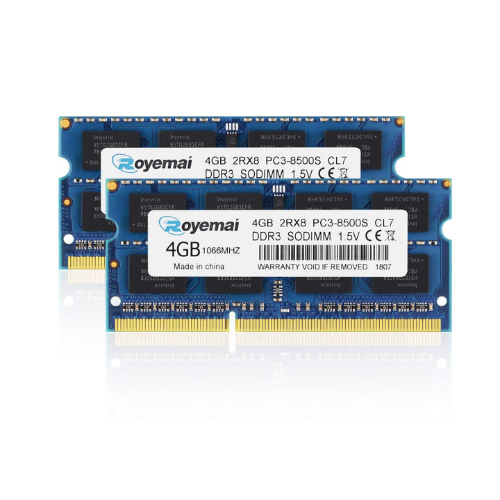 8GB Kit (2x4GB) PC3-8500 DDR3 1066MHz RAM 2Rx8 4GB 204pin SO-DIMM 1.5V CL7 Arbeitsspeicher Upgrade f