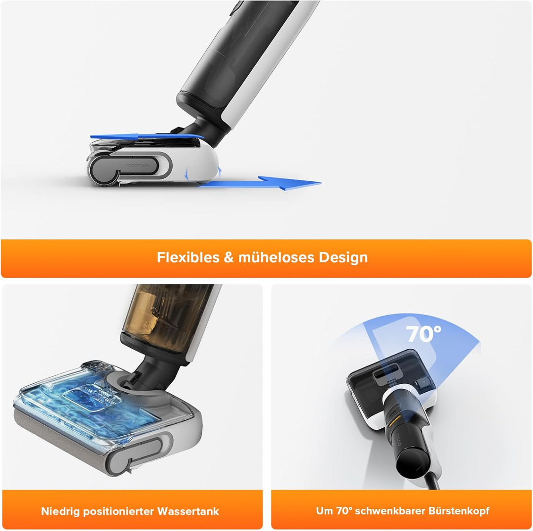 roborock F25 LT Nass Trockensauger, 180° Lay-Flat Saugwischer, 20.000 Pa Staubsauger, 90°C 5 Min Hoc