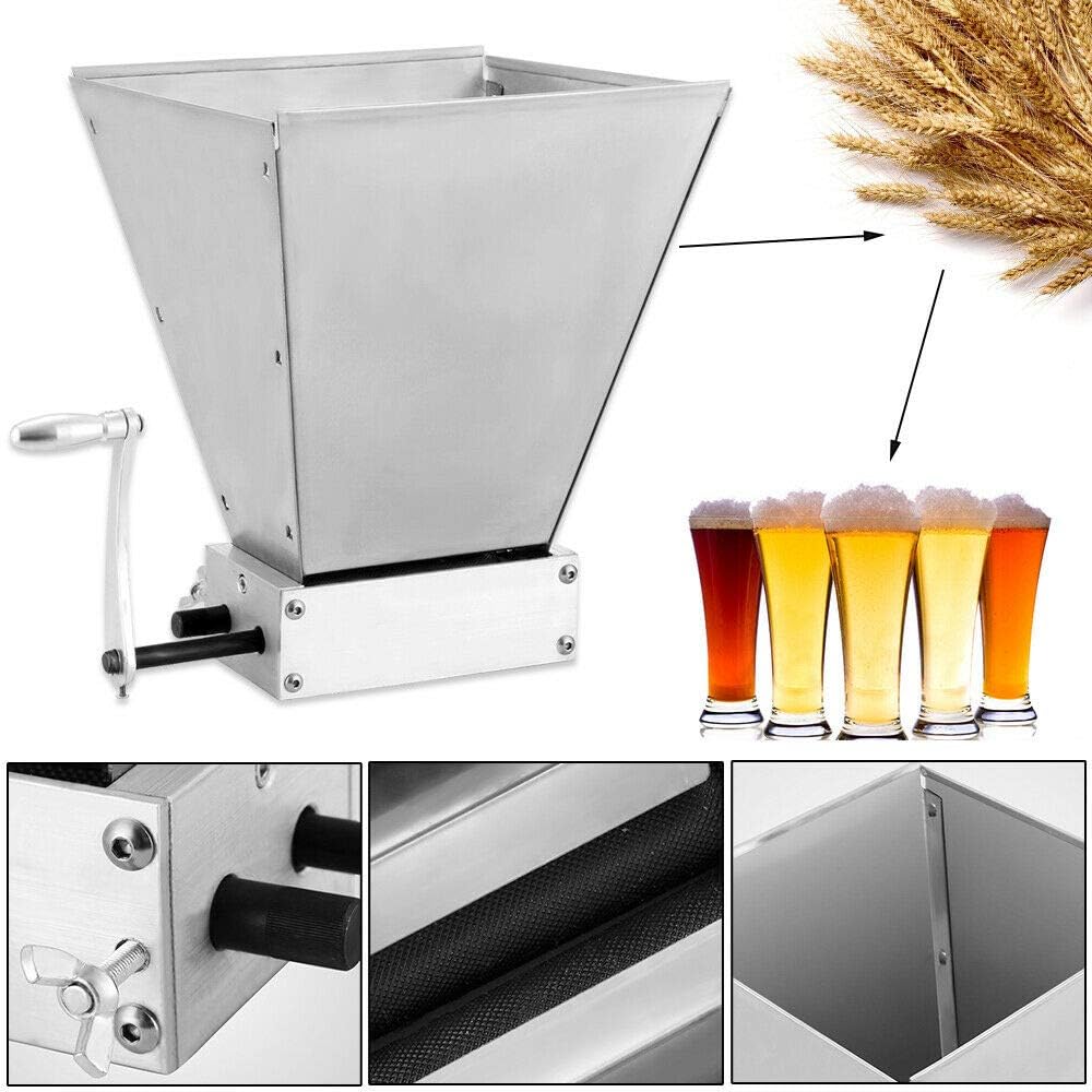 Elektrische Getreidemühle Gerstenmühle Mehlmühle Mälzmühle 4L Getreidebrecher - Edelstahl Malzschrot