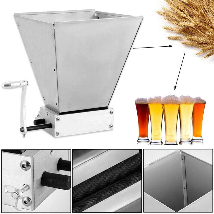 Elektrische Getreidemühle Gerstenmühle Mehlmühle Mälzmühle 4L Getreidebrecher - Edelstahl Malzschrot