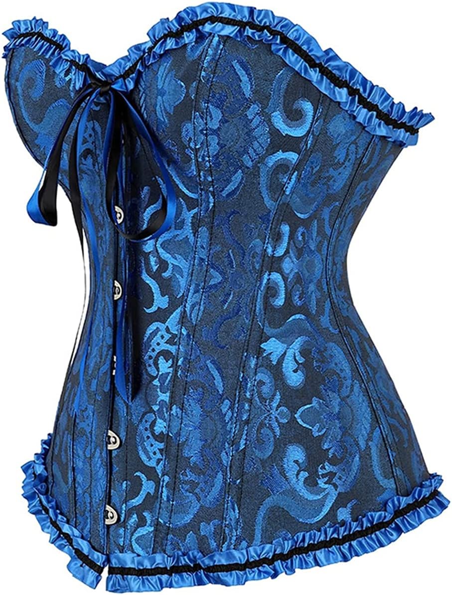 Sxybox Damen Korsett Bauchweg Vollbrust Corsage Wäsche schnürt Sich Oben Satin ohne Knochen mit G-St