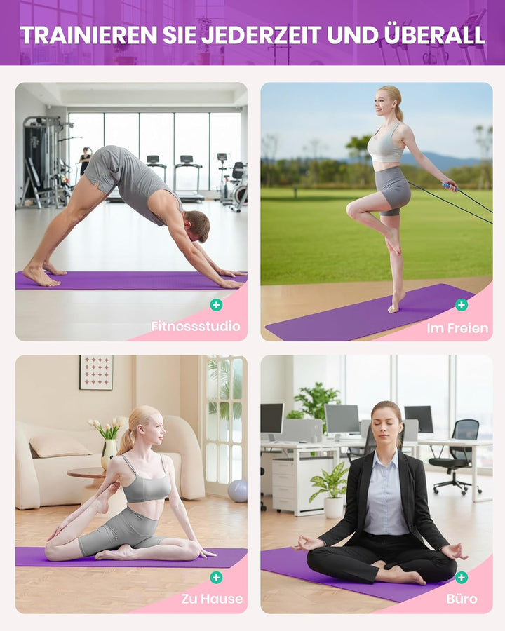 Narwhal Yogamatte Rutschfest Fitnessmatte Umweltfreundliche TPE Sportmatte mit Tragegurt Gymnastikma