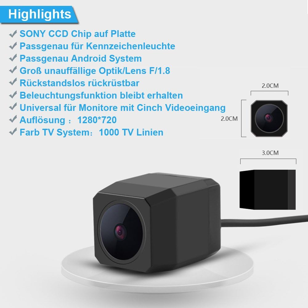 Einparkhilfe,Kamera für Nummerschildbeleuchtung,Kennzeichenbeleuchtung Farb Rückfahrkamera für Merce