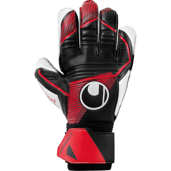 uhlsport Unisex Jugend Powerline Soft Pro Fussball Torwarthandschuhe 9.5 schwarz/rot/weiss, 9.5 schw