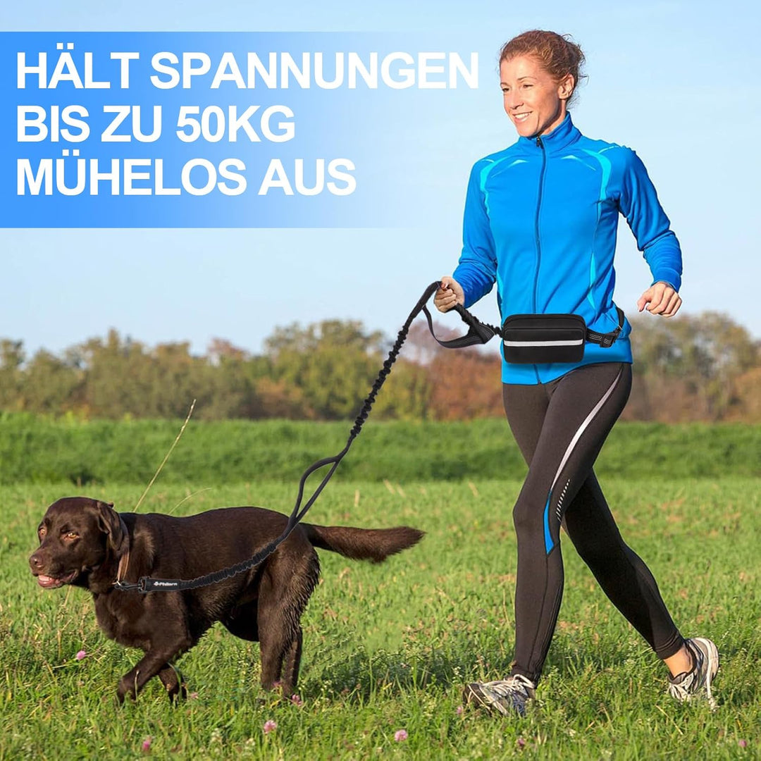 Philorn Joggingleine Hunde, Freihändig Laufleine für Hunde, Bauchgurt Hundeleine zum Joggen Laufen W