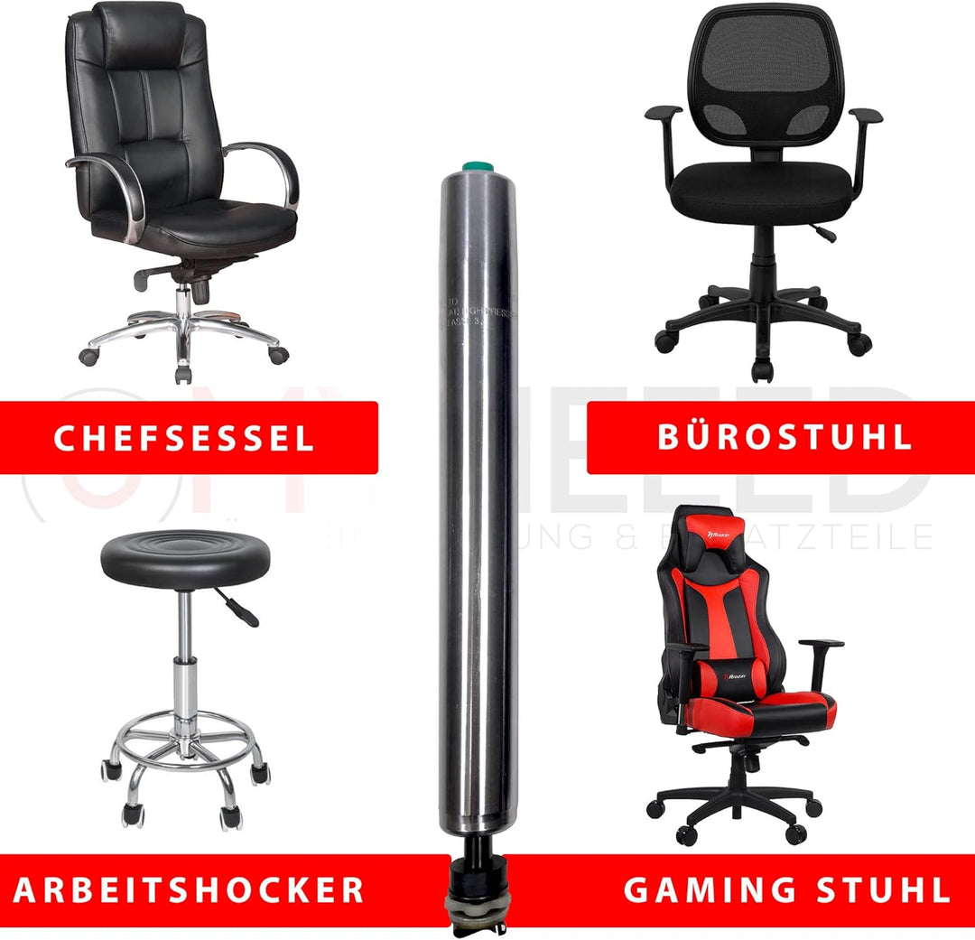 MYNEEED Gasdruckfeder Bürostuhl Ersatzteile Compact - Ersatz Gasfeder bis 200 kg für Drehstuhl Chefs