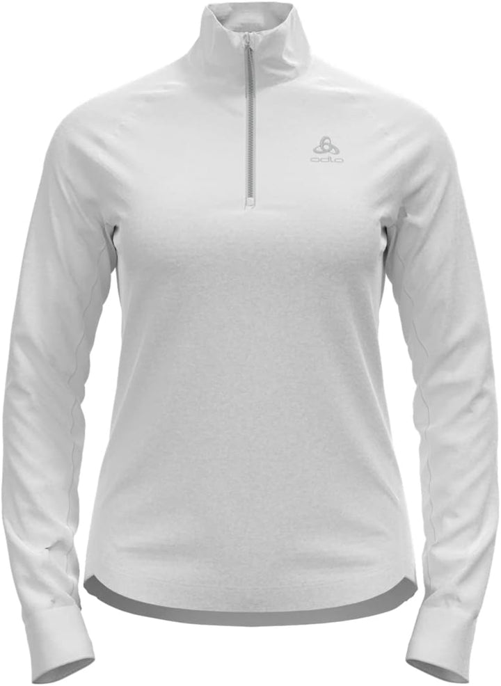 Odlo Damen Berra_542491 Mid Layer mit Reissverschluss (1er Pack) XS Weiss, XS Wei&#xDF;