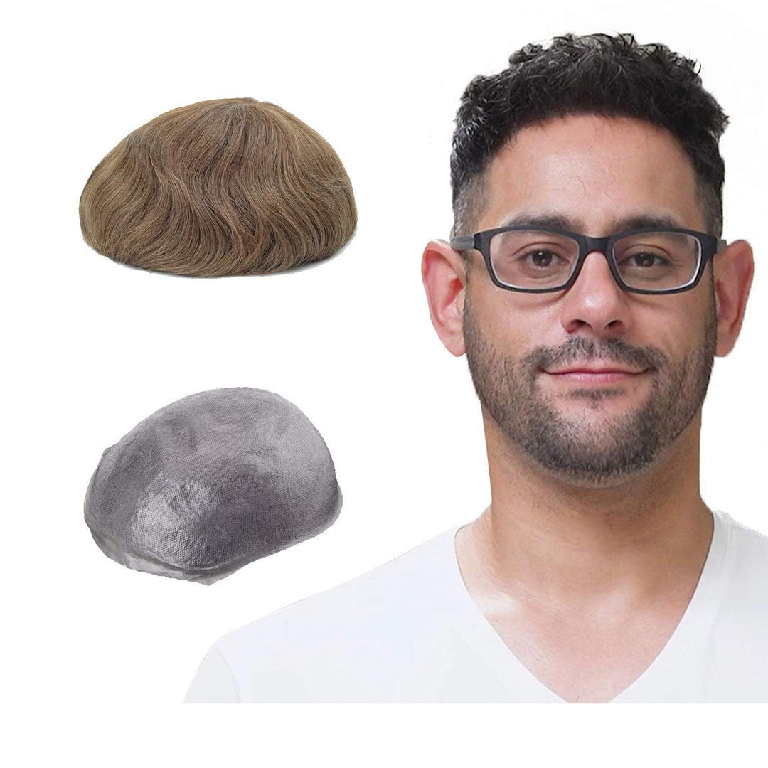 Lordhair Perücke Männer,Realität Toupet,0,06 mm Alle V-Looped Dünnes,Haarfreestyle,Natürlich eng anl