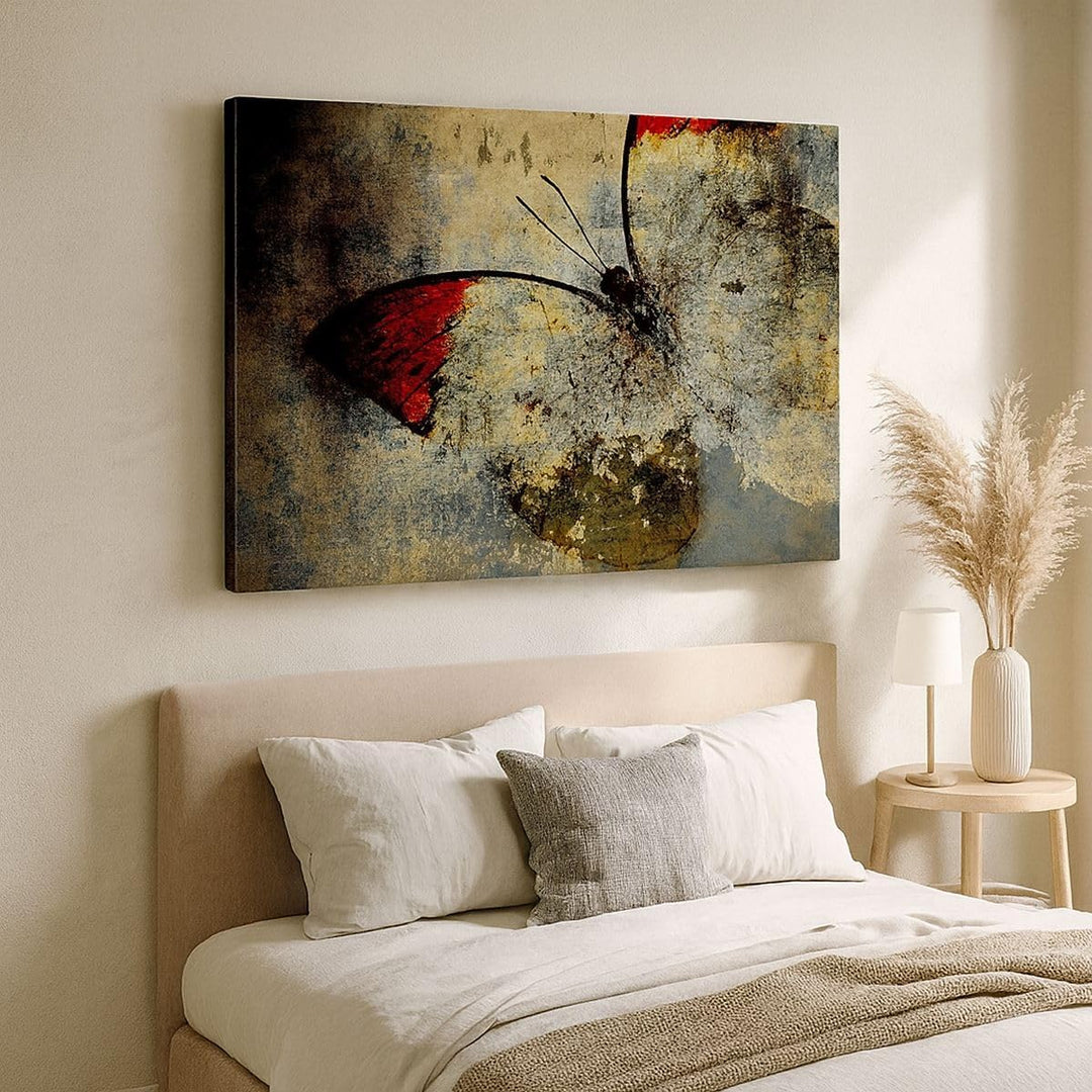 Bilder auf Leinwand Schmetterling Abstraktion Leinwandbild 70x50cm Wandbilder Dekoration Wohnzimmer