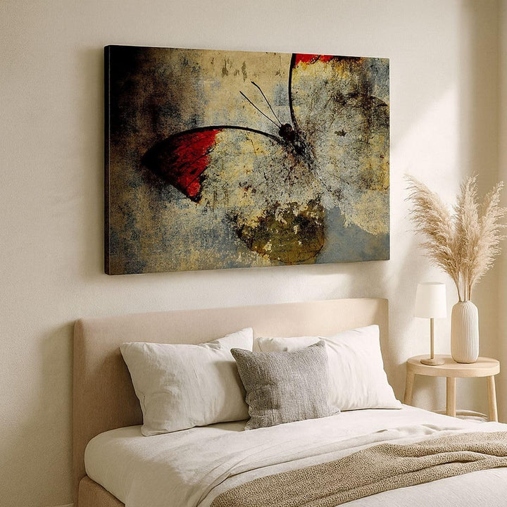 Bilder auf Leinwand 100x70cm Leinwandbild Schmetterling Abstraktion Gross Wanddeko Bild Schlafzimmer