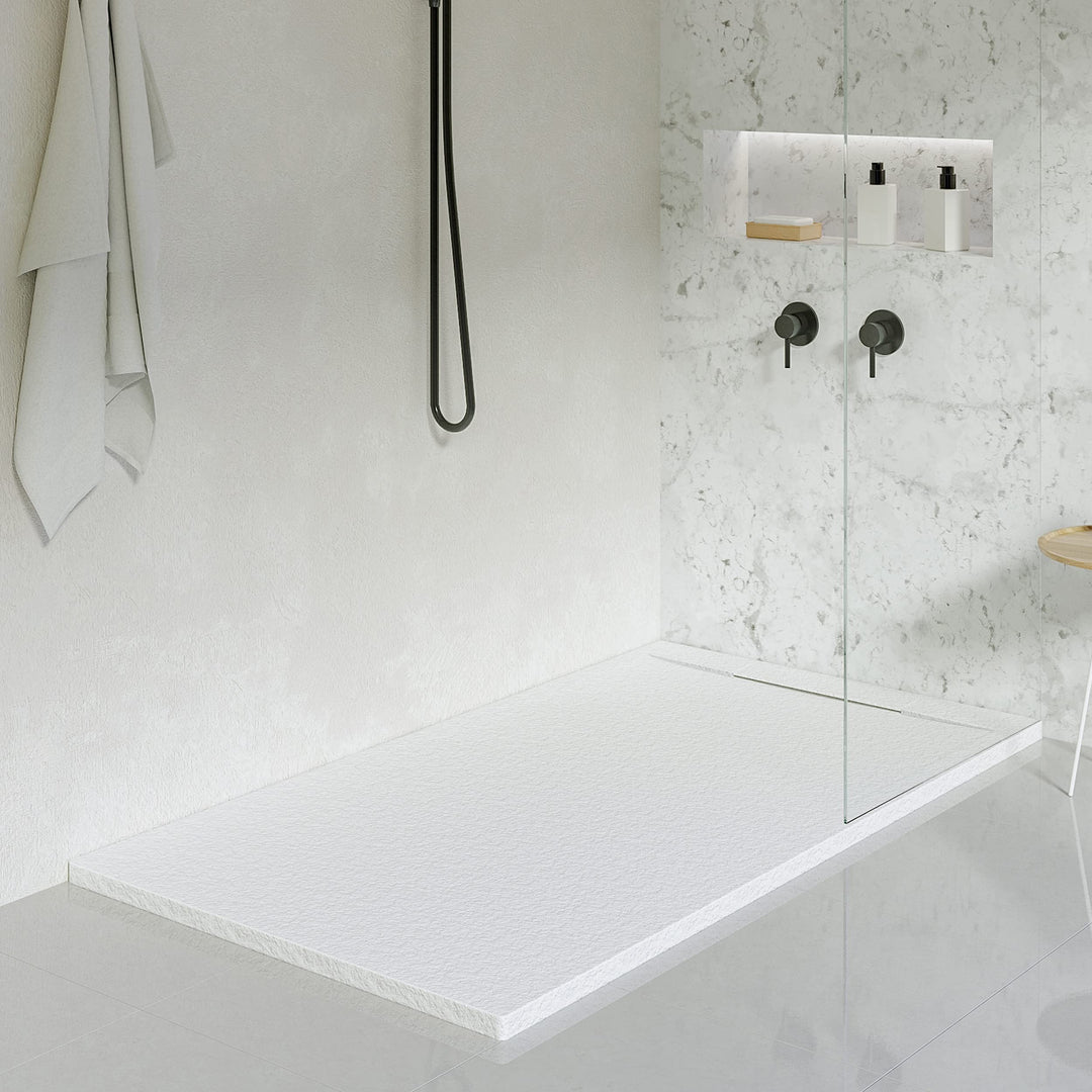 KOES - Kunstharz-Duschwanne Modell LIENA – 100x100 – Weiss RAL 9003 100x100cm Weiss, 100x100cm Weiss