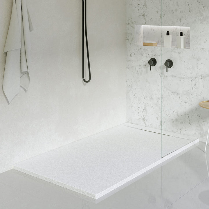 KOES - Kunstharz-Duschwanne Modell LIENA – 100x100 – Weiss RAL 9003 100x100cm Weiss, 100x100cm Weiss