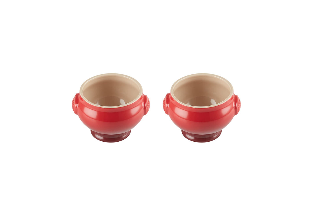 Le Creuset Suppenterrinen 2er-Set, je 600 ml, Steinzeug, Kirschrot