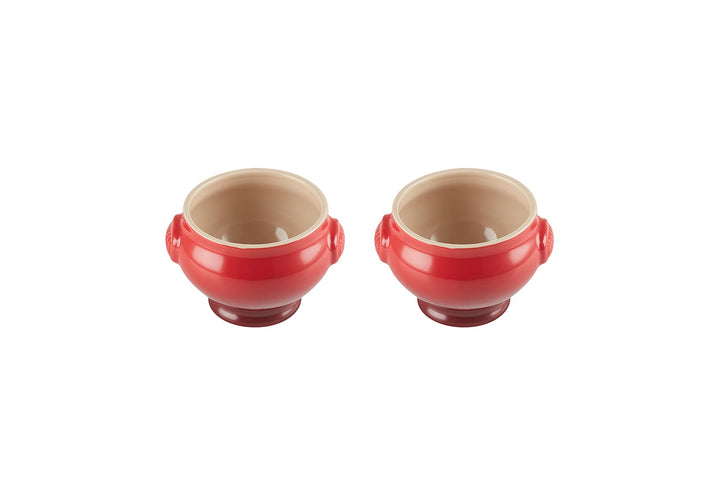 Le Creuset Suppenterrinen 2er-Set, je 600 ml, Steinzeug, Kirschrot