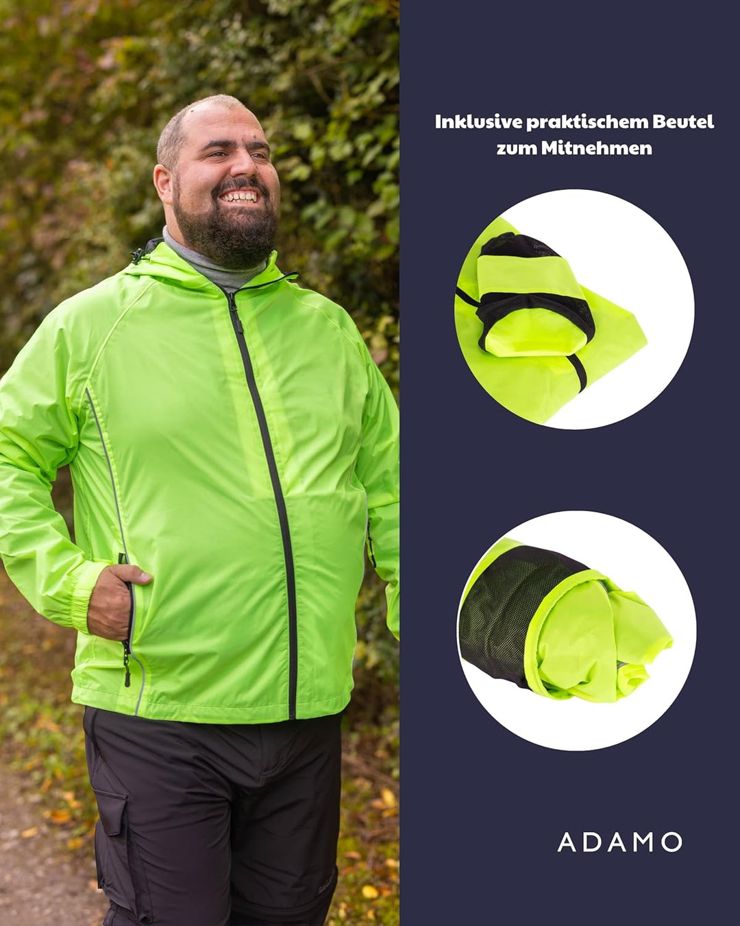 ADAMO Übergrössen Herren Regenjacke grosse Grössen 2XL-14XL 10XL Grosse Grössen neongelb, 10XL Gro&#