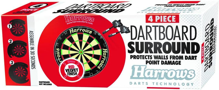 Harrows Dartscheiben-Einfassungsring I Dartscheiben-Einfassung 4 Stück I Einfache Montage Dart-Einfa
