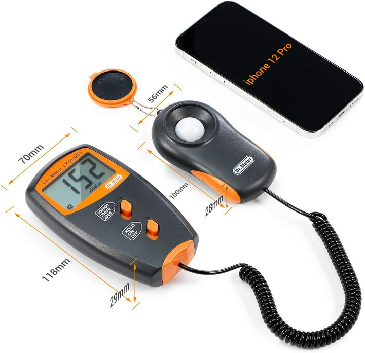 Luxmeter - Dr.meter Belichtungsmesser Digital Luxmeter Lichtmessung Beleuchtungs messgerät LX1010B 1