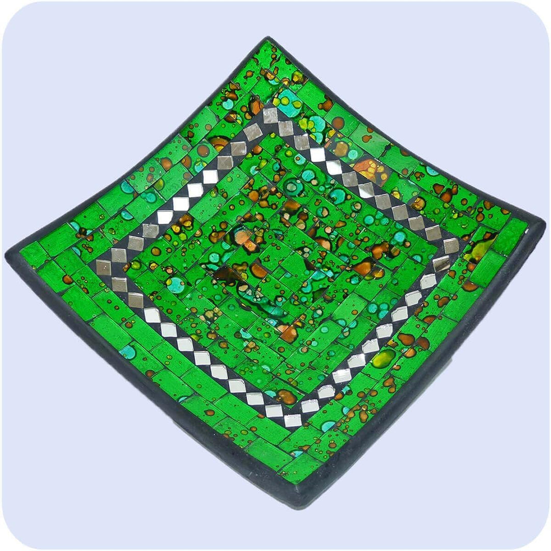 Simandra Mosaikschale Tonschale Glasschale Dekoschale Mosaik Kunsthandwerk Glassteine Deko Quadrat S