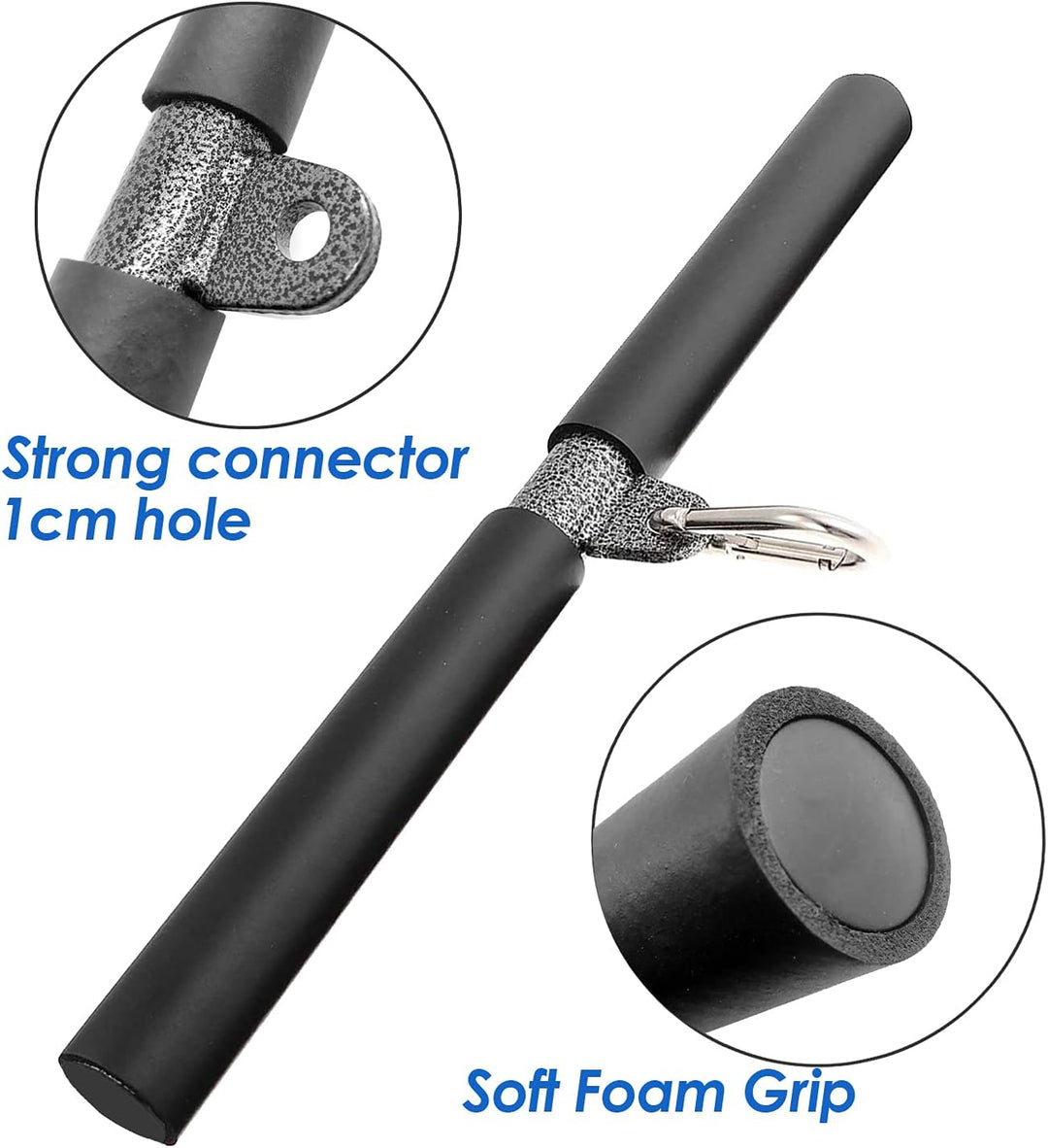 LAT-Zugstange für Pulley-System – 40cm Gerade Stange mit Schaumstoffgriffen, Kompatibel mit Ruderger