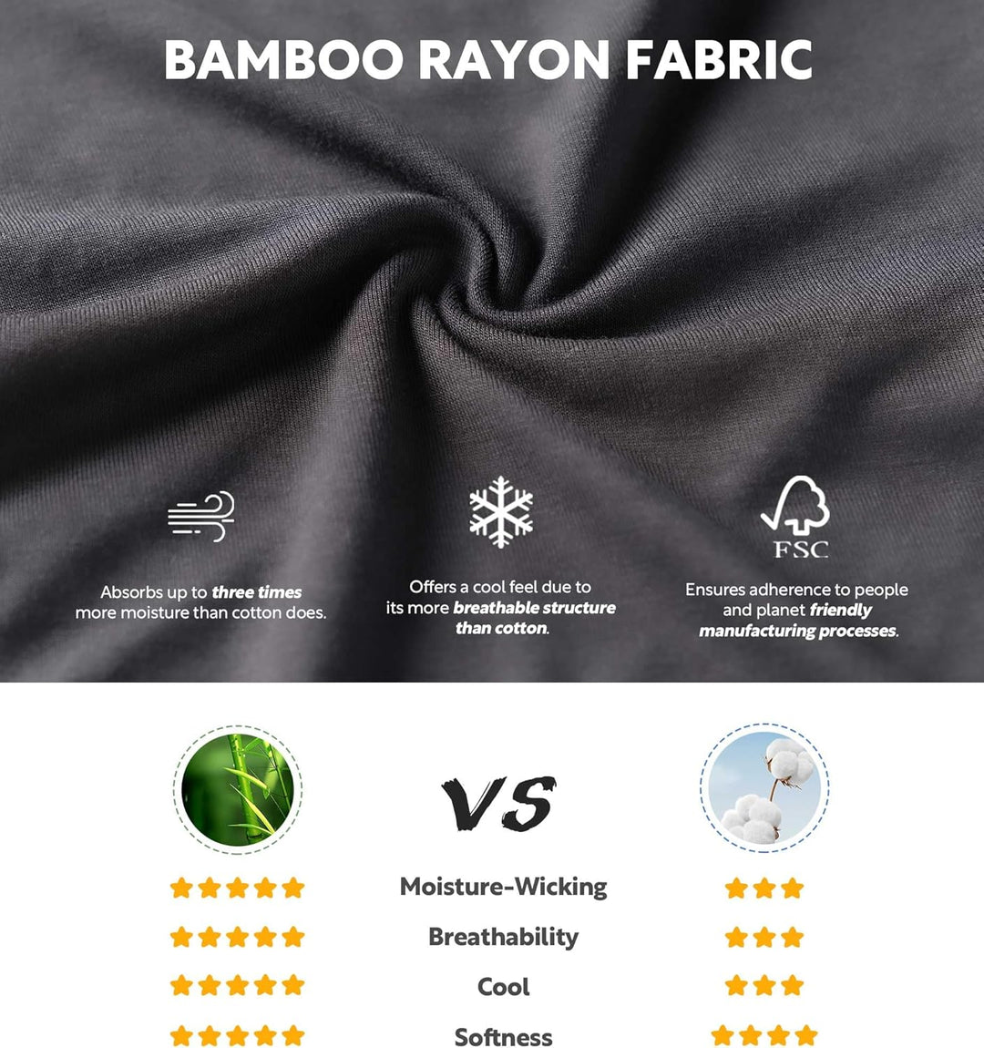 Separatec Herren Boxershorts, Herren Unterhosen aus Bambus-Viskose, atmungsaktiv und weich, Doppelbe