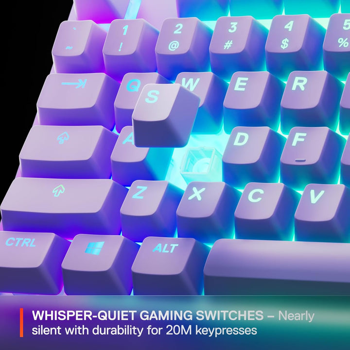 SteelSeries Apex 3 TKL Lavender RGB Gaming-Tastatur – Tenkeyless kompakter Formfaktor – 8-Zonen-RGB-