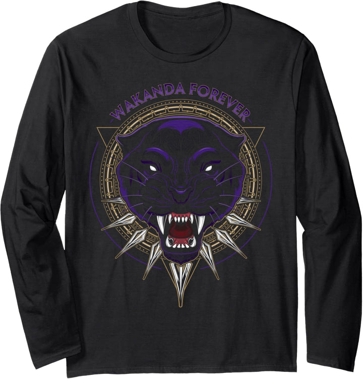 Marvel Black Panther Wakanda Forever Circle Langarmshirt