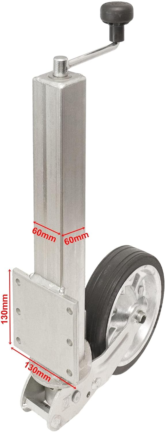 The Drive | Anhänger Stützrad 500KG | vollautomatik | 60x60mm Vierkant-Rohr mit 6-Loch Anbauflansch