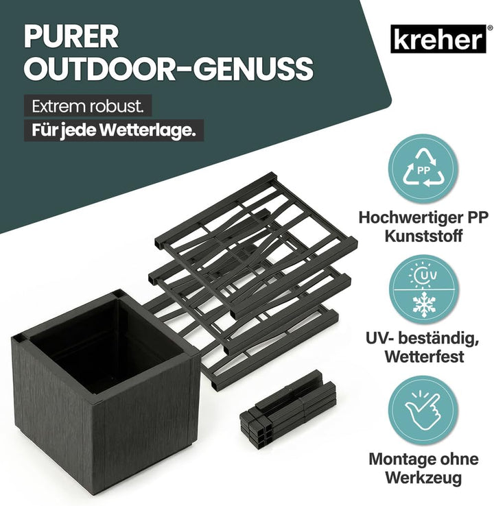 2 x Kreher® XL Rankgitter, Spalier mit Pflanzkasten aus robustem Kunststoff. In verschiedenen Grösse