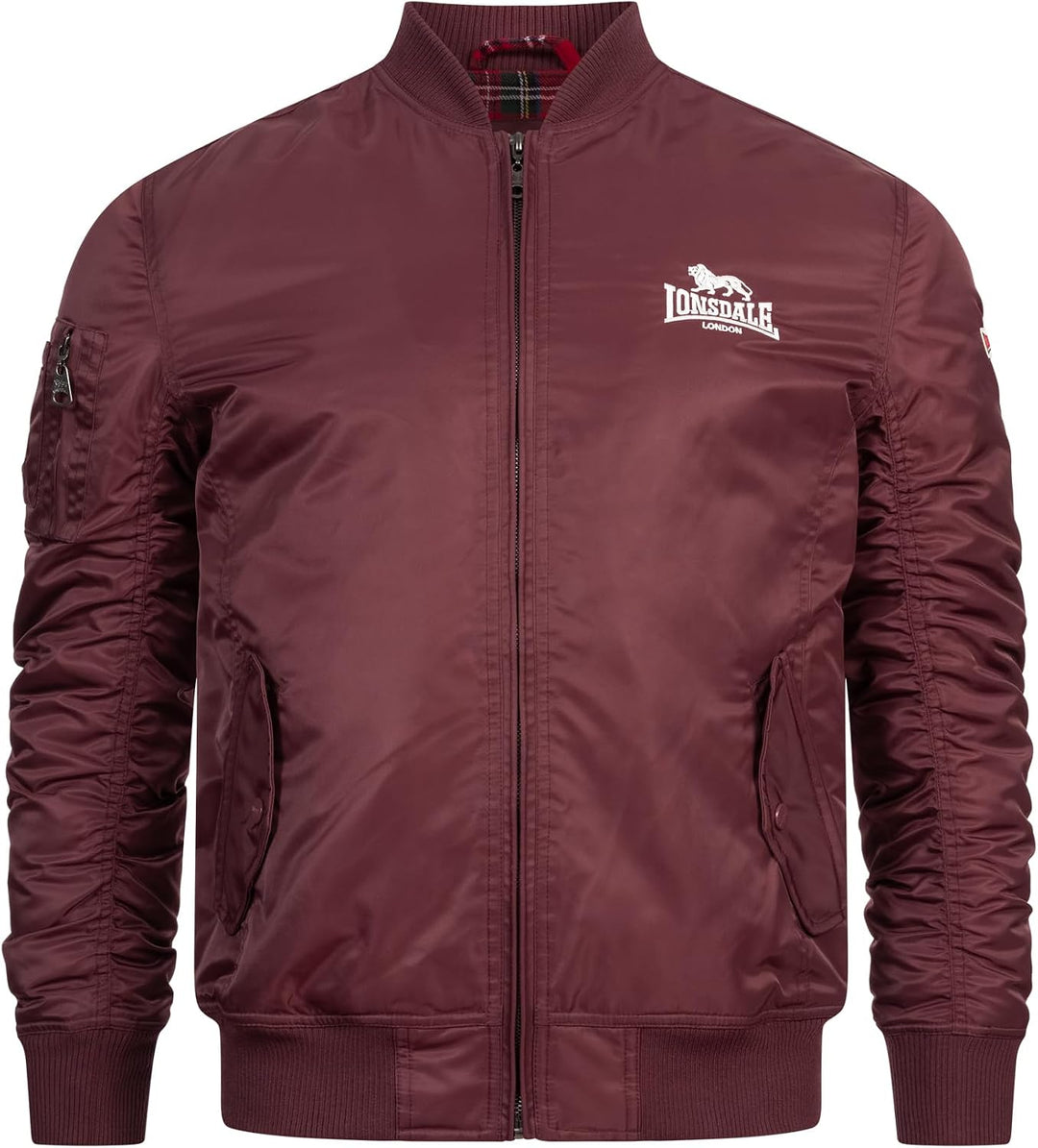 Lonsdale Herren Jacke schmale Passform TERN HILL Oxblood/White S, Oxblood/White S