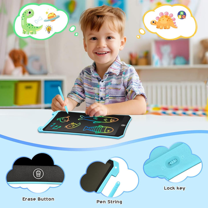 BlueSwan LCD Schreibtafel Kinder, 10 Zoll Maltafel Zaubertafel, Augenschutz Zeichenbrett Kinder Reis