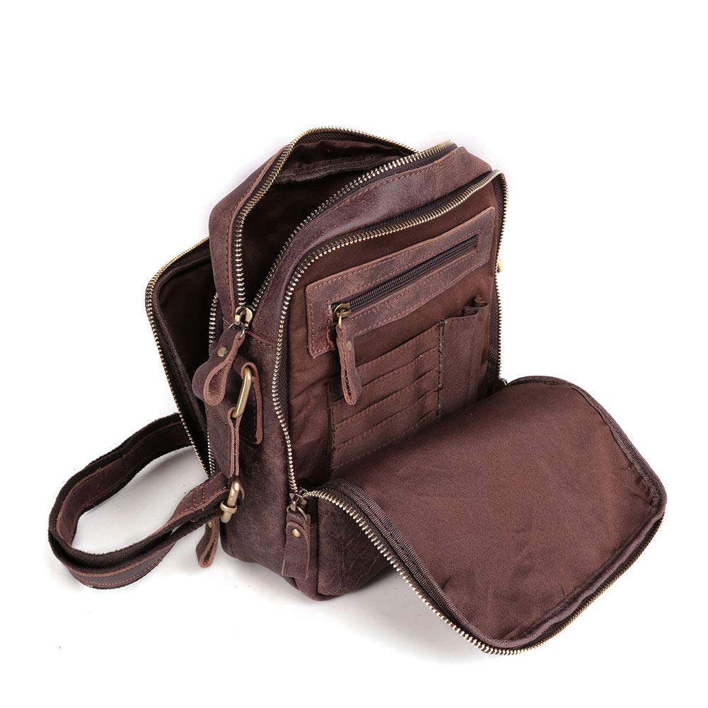BAIGIO Umhängetasche Herren Leder Schultertasche Vintage Herrentasche Messenger Bag mit Schultergurt