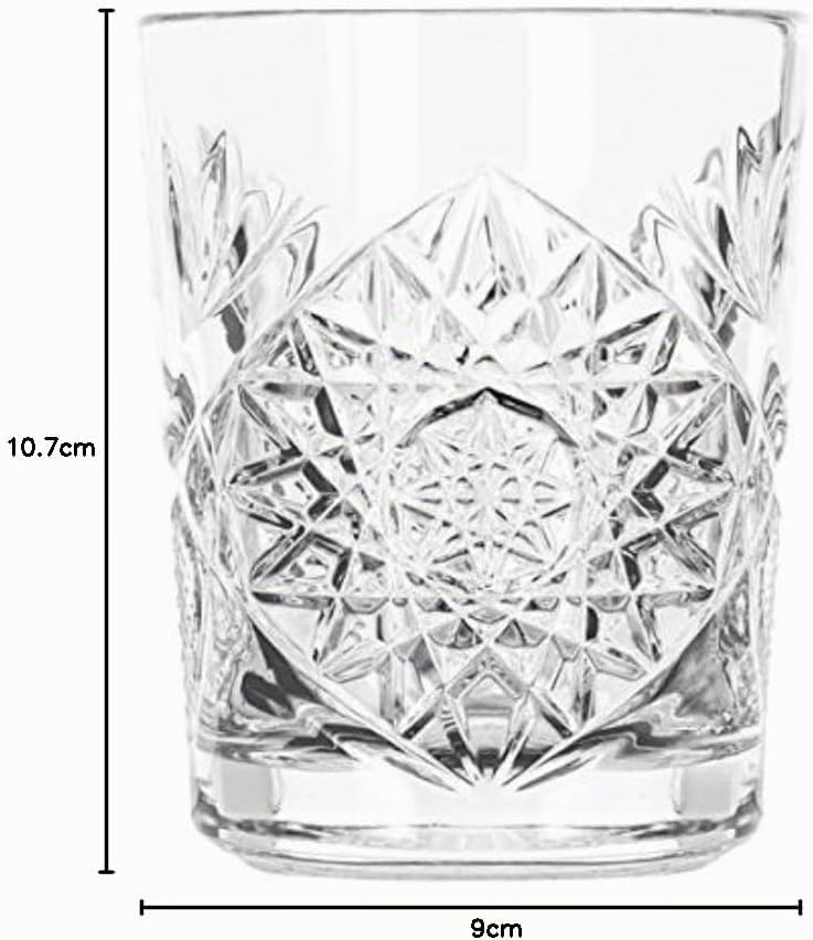 Libbey Hobstar Whiskygläser, Wasserglas, Saftglas, Kristallglas, 350 ml, 6 Stück