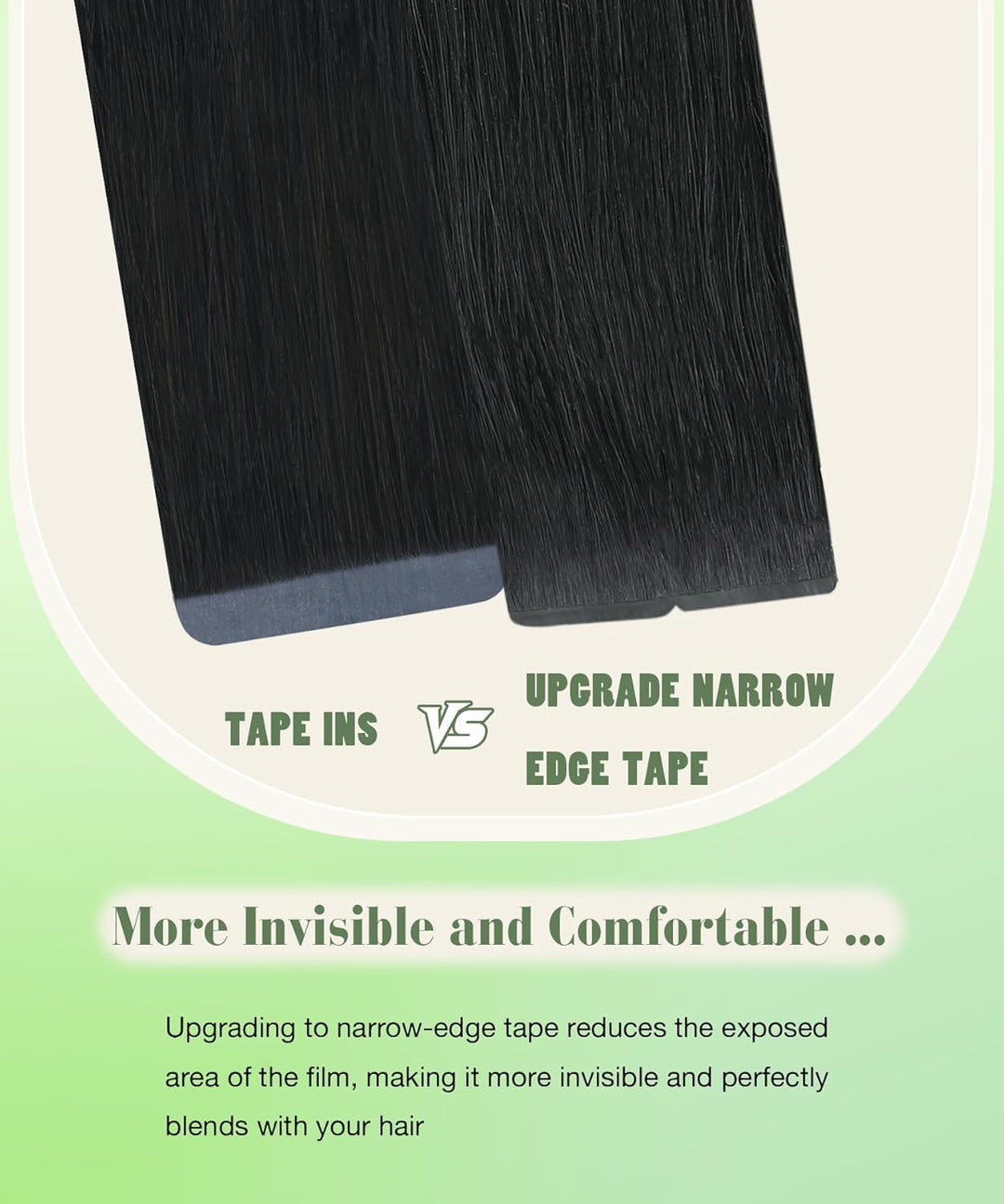 SURNEL Schwarz Unsichtbares Tape Extensions Echthaar 45cm Echthaar Extensions Tape 50Gramm Klebeband