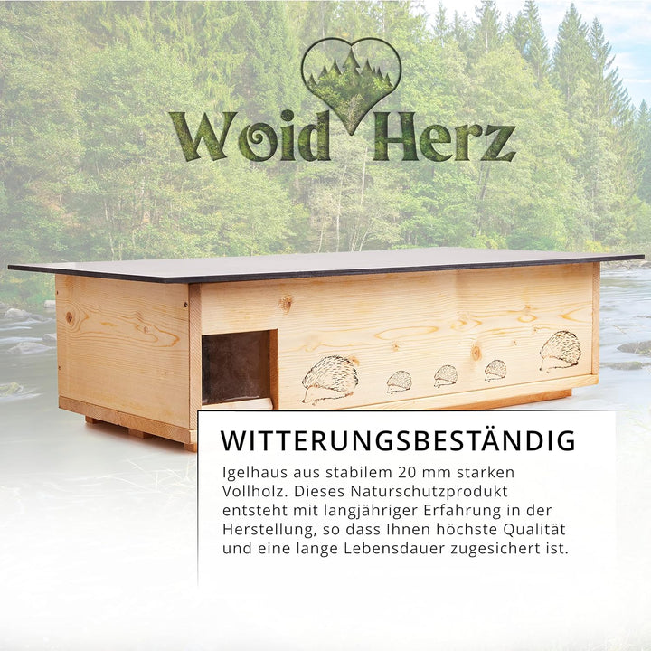 XXXL Igelhaus Neu 2 mal Lasiert (IG5) Igelhütte - Igelhaus mit Labyrintheingang und Rattenklappe - m